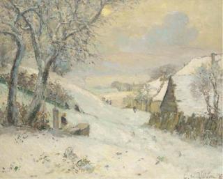 Emmanuel de la Villeon - Le village sous la neige