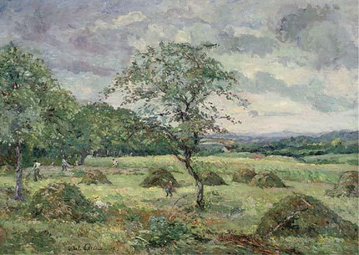 Emmanuel de La Villéon - Les foins dans le champ du parc