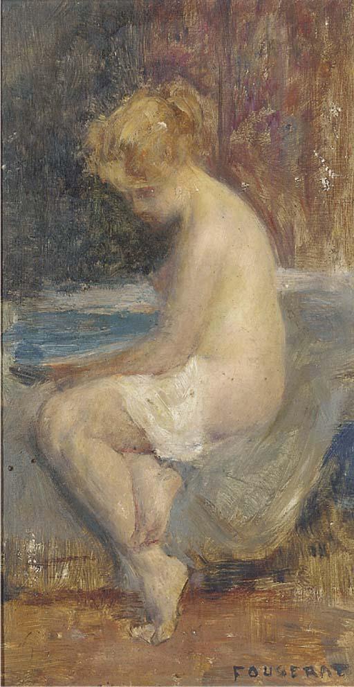 Emmanuel Fougerat - A female nude bathing