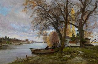 Emmanuel Lansyer - Abendstille am Fluss