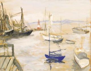 Emmanuel Mané-Katz - Boats in the harbor