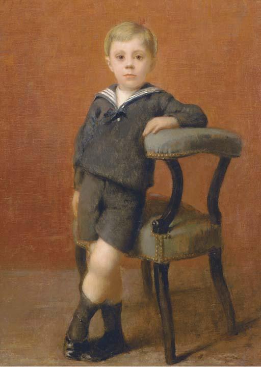 Emmanuel Michel Many Benner - A Young Boy In An Interior