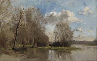 Emmanuel-Pierre-Alphonse Damoye - Au bord du lac