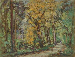 Emmanuel Victor Auguste Marie de la Villeon - Paysage D\'Automne