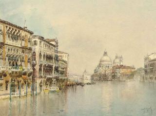 Emmanuele Brugnoli - On the Grand Canal before Santa Maria della Salute, Venice