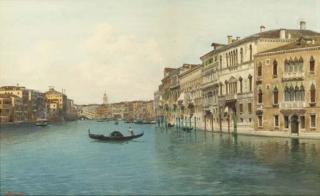 Emmanuele Brugnoli - View of A Canal With The Rialto Bridge Beyond, Venice