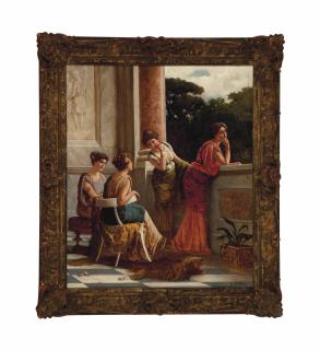 Emmanuele Costa - Ladies Gossiping On A Balcony