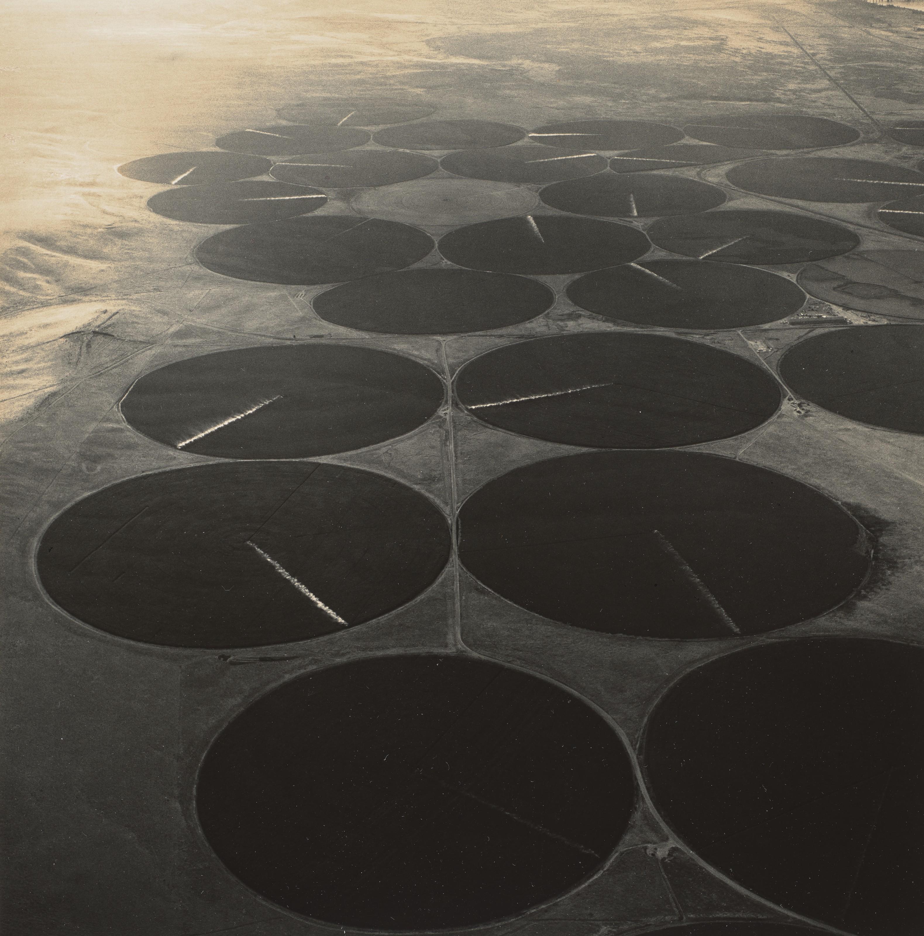 Emmet Gowin - Pivot Irrigation Near the One Hundred Circle Farm and the McNary Dam on the Columbia River, Washington, 1991