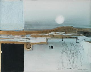 Emvin Cremona - Landscape With Figures, 1974
