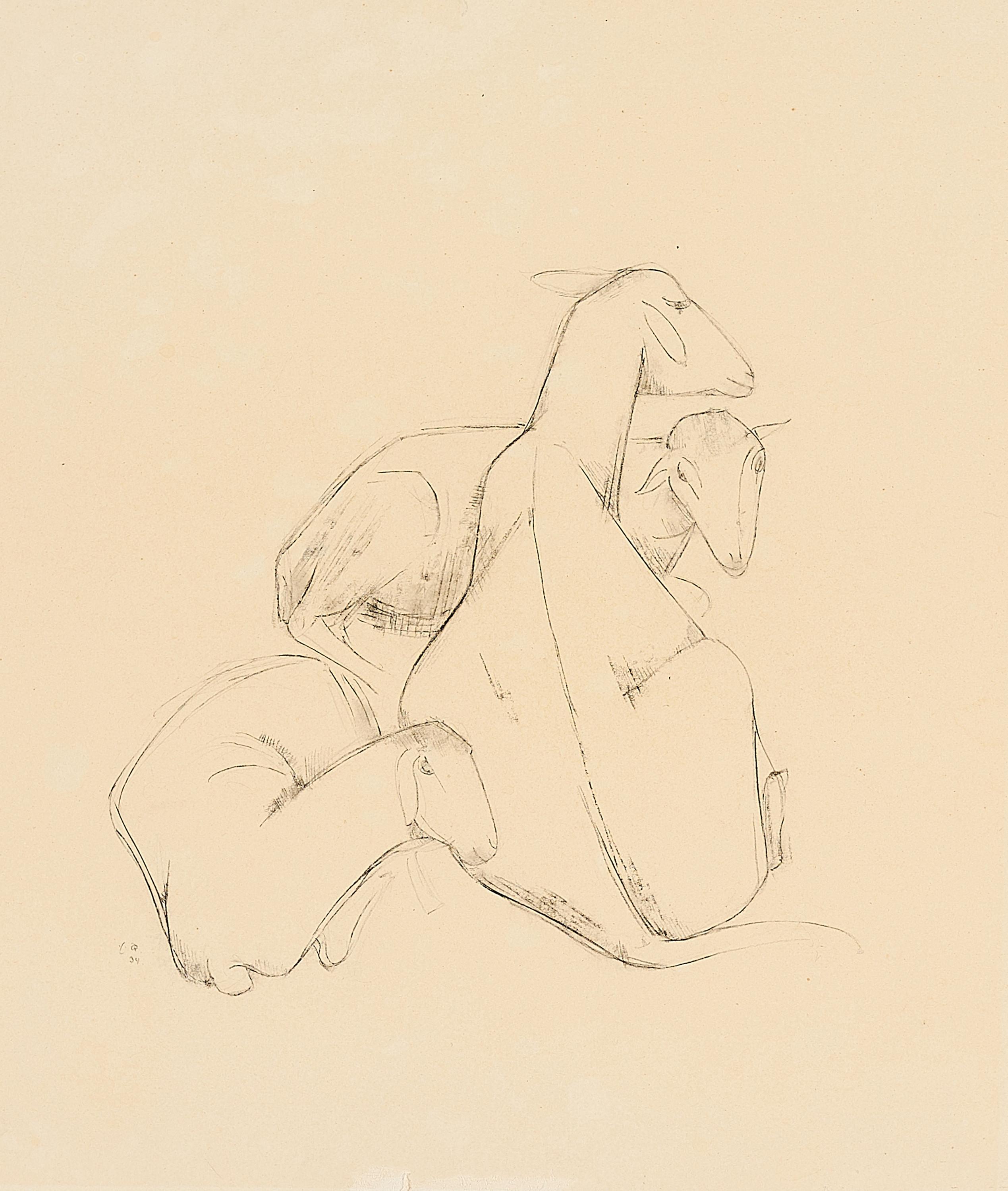 Emy Roeder - Liegende Schafe.