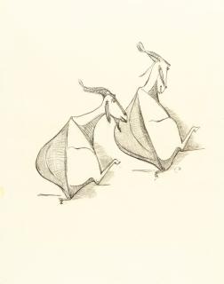 Emy Roeder - Zwei ruhende Ziegen.