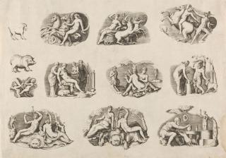 Enea Vico - 3 Bll.: Ex gemmis et cameis antiquorum aliquot monumenta.