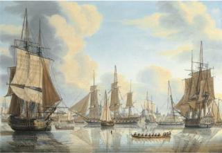 Engel Hoogerheyden - The Batavian fleet under Vice-Admiral Carel Hendrik Verhuell at Flushing