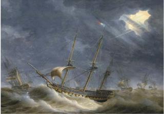 Engel Hoogerheyden - Three-masters in rough waters