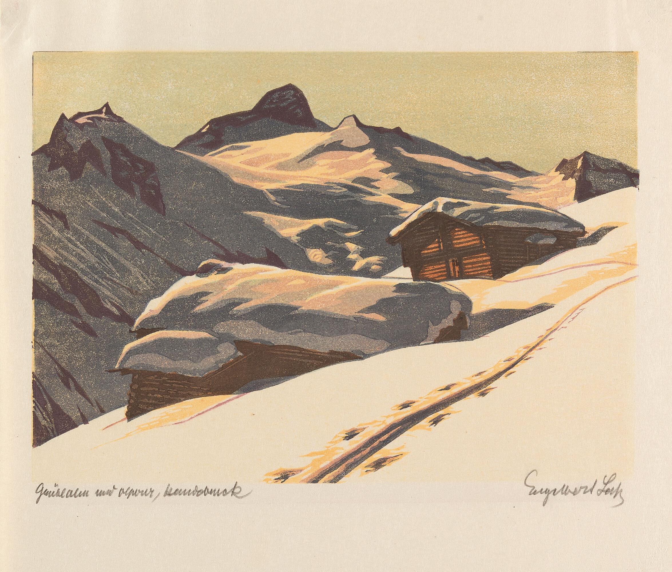 Engelbert Lap - 2 Bll.: „Grüblalm und Olperer“ – „Herbstlandschaft“.