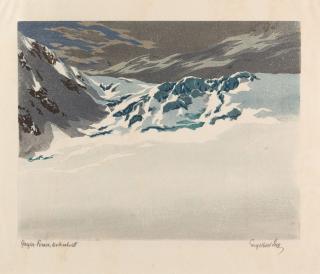 Engelbert Lap - 2 Bll.: „Gurgler Ferner“ Gletscher – Gebirgslandschaft.