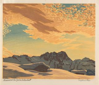 Engelbert Lap - 2 Bll.: „Winterabend bei Gerlos“ – „Rofanlandschaft“.