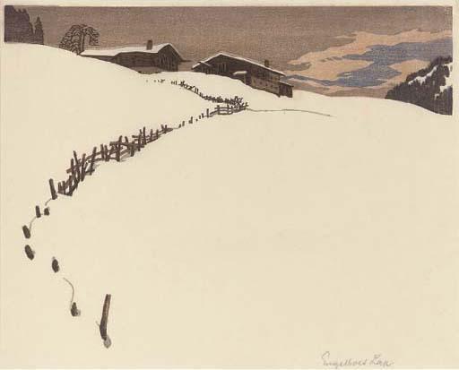 Engelbert Lap - Wooden Cottages in the Snow