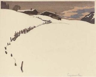 Engelbert Lap - Wooden Cottages in the Snow