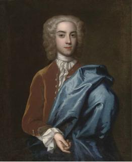 Enoch Seeman - Portrait of A Gentleman, Half-Length, In A Brown Velvet Coat With A Cloak