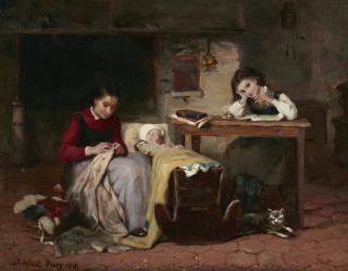 Enoch Wood Perry - Interior with Figures