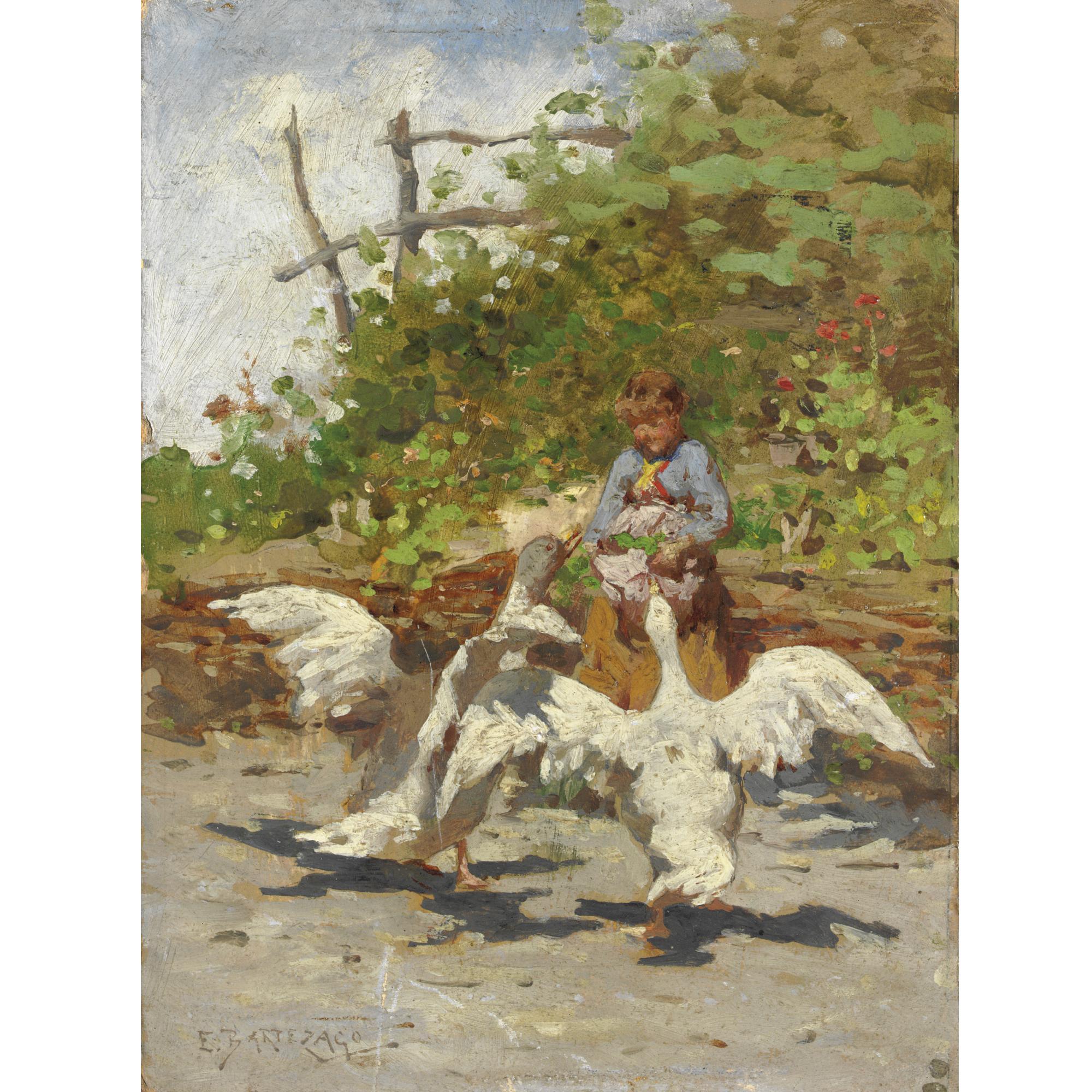 Enrico Bartezago - Contadina Con Le Oche