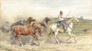Enrico Coleman - Droving Horses In The Roman Campagna