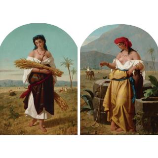 Enrico Fanfani - Ruth And Rebecca: A Pair Of Paintings