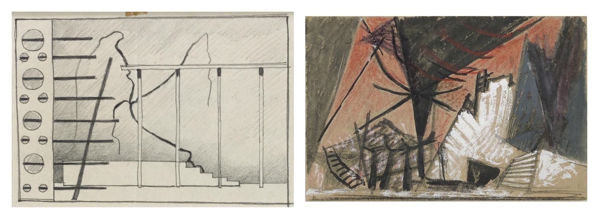 Enrico Prampolini - Bozzetto Di Scena / Gli Idoli (Bozzetto Di Scena)