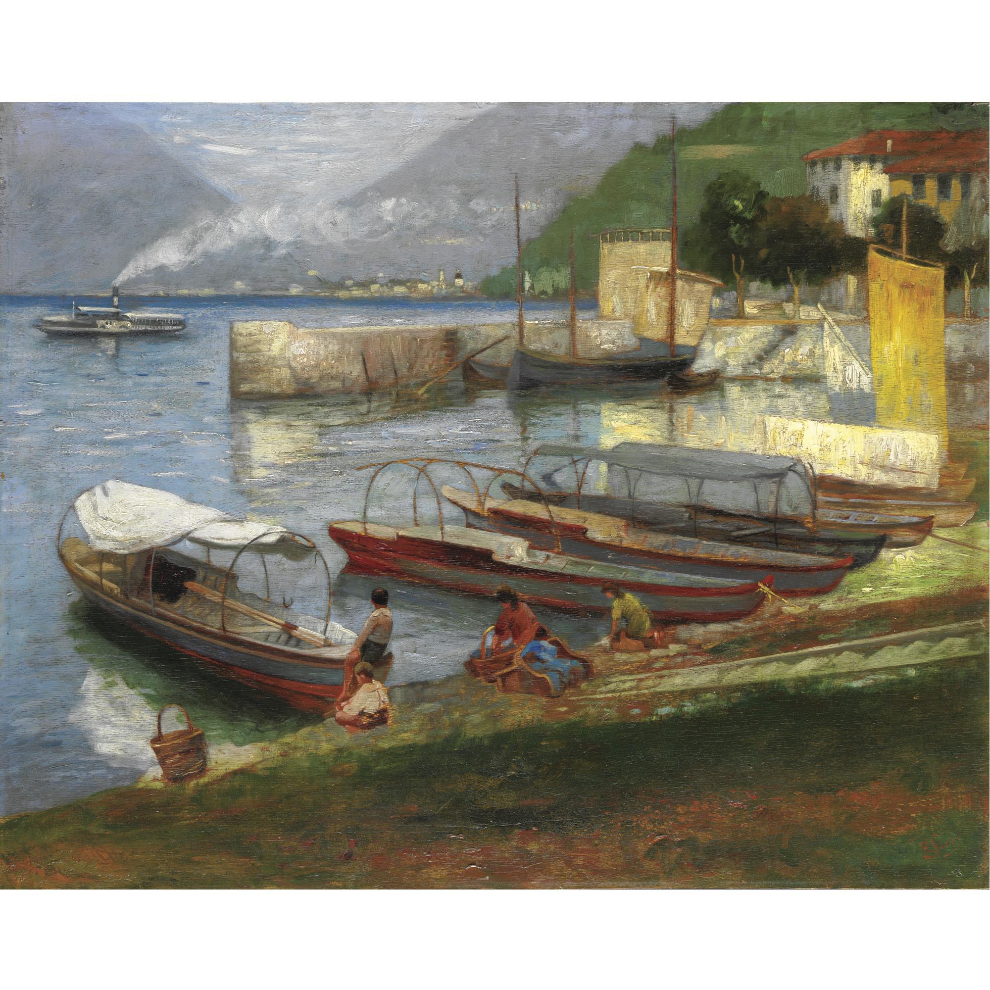Enrico Sorio - Lavandaie In Riva Al Lago Di Como