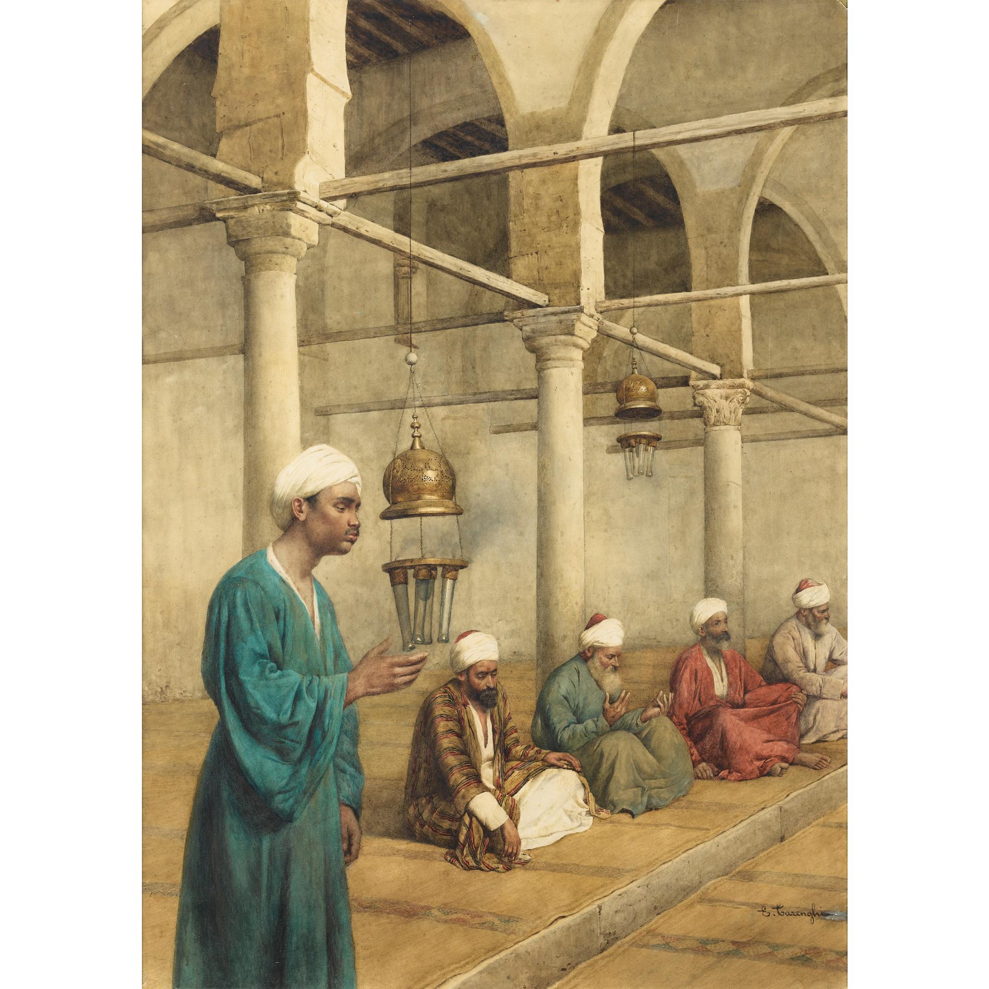 Enrico Tarenghi - La Prièreenrico Tarenghi ; The Prayer ; Signed Lower Right ; Watercolour