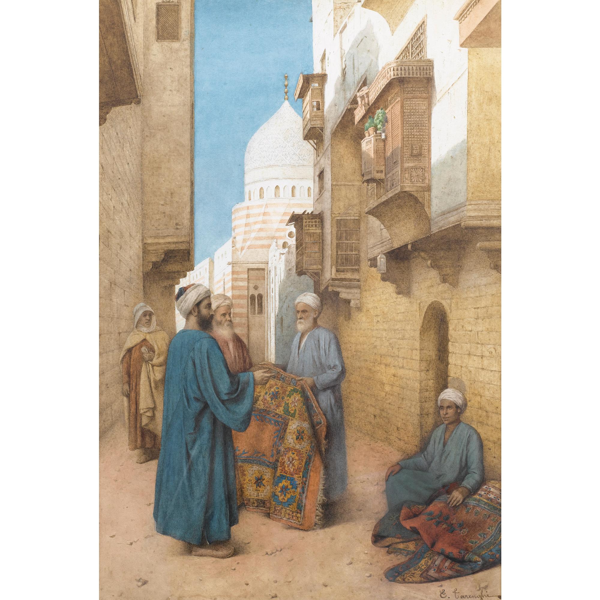 Enrico Tarenghi - Le Marchand De Tapisenrico Tarenghi ; The Carpet Merchant ; Signed Lower Right ; Watercolour