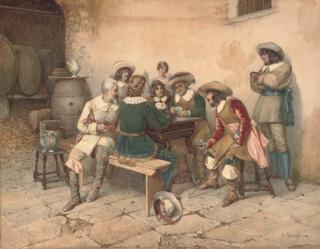 Enrico Tarenghi - Playing cards in the tavern