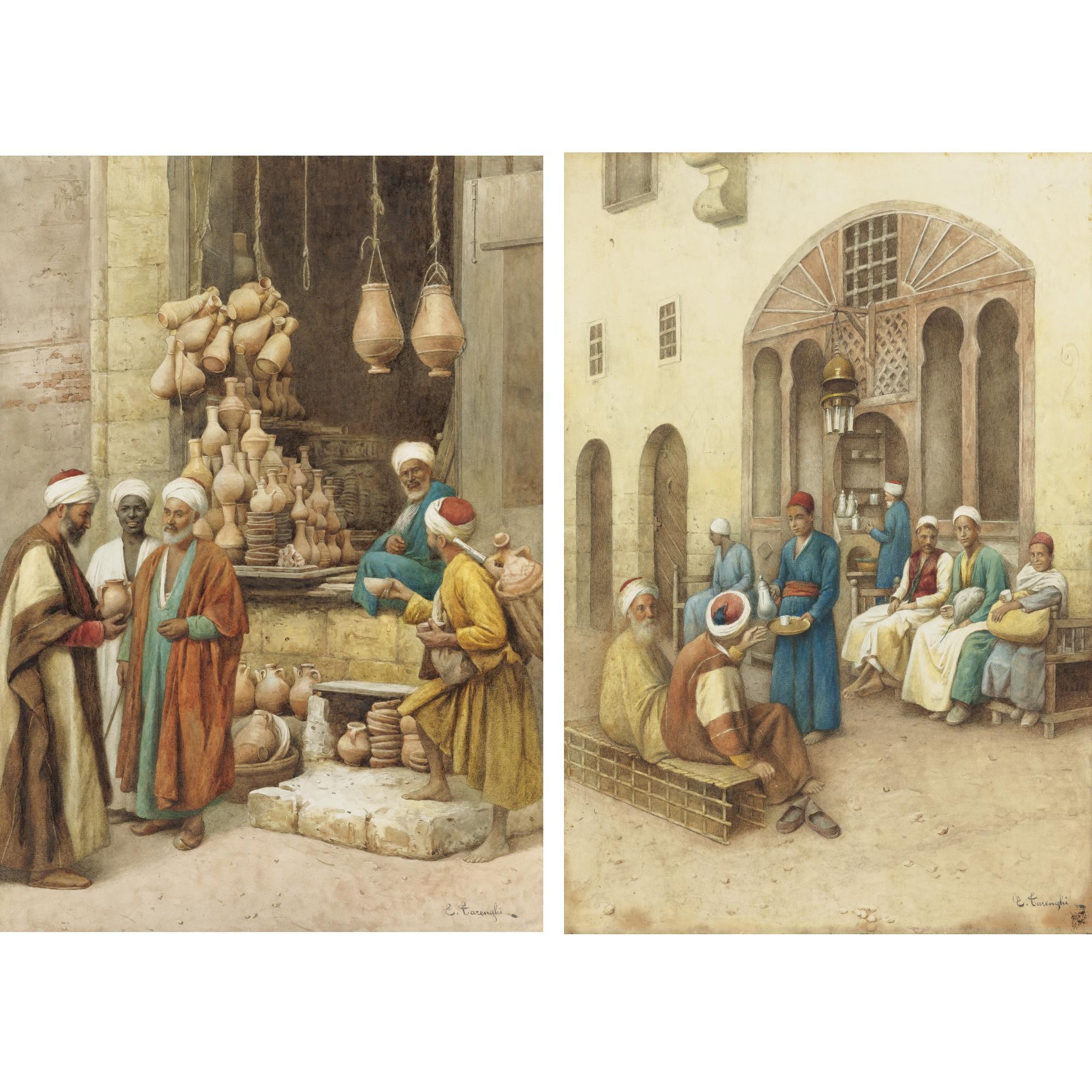 Enrico Tarenghi - The Pottery Vender And The Tea Break: Two Works