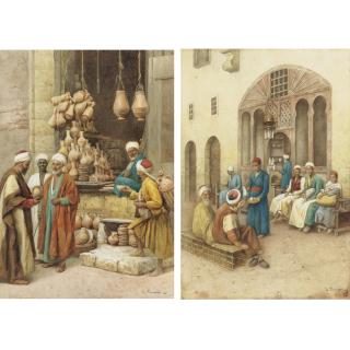 Enrico Tarenghi - The Pottery Vender And The Tea Break: Two Works