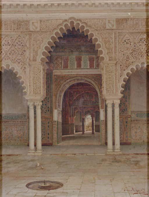 Enrique Roldan - The Alcazar, Seville; and a companion painting