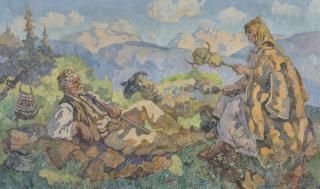 Epaminondas Thomopoulos - Greek shepherd And Shepherdess