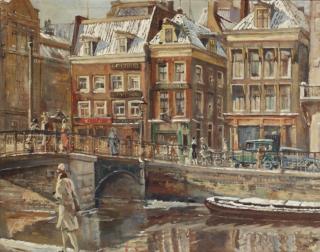 Erasmus Bernhard van Dulmen Krumpelman - A view of the Rokin, Amsterdam