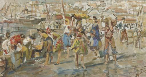 Erasmus Bernhard van Dulmen-Krumpelman - Activities On A South European Harbour Quay