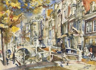 Erasmus Bernhard van Dulmen Krumpelman - The Voorstreek in autumn, Leeuwarden