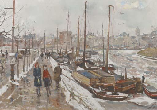 Erasmus Bernhard van Dulmen-Krumpelman - The Westerhaven, Groningen, in winter
