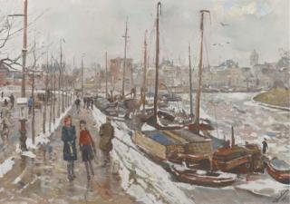 Erasmus Bernhard van Dulmen-Krumpelman - The Westerhaven, Groningen, in winter