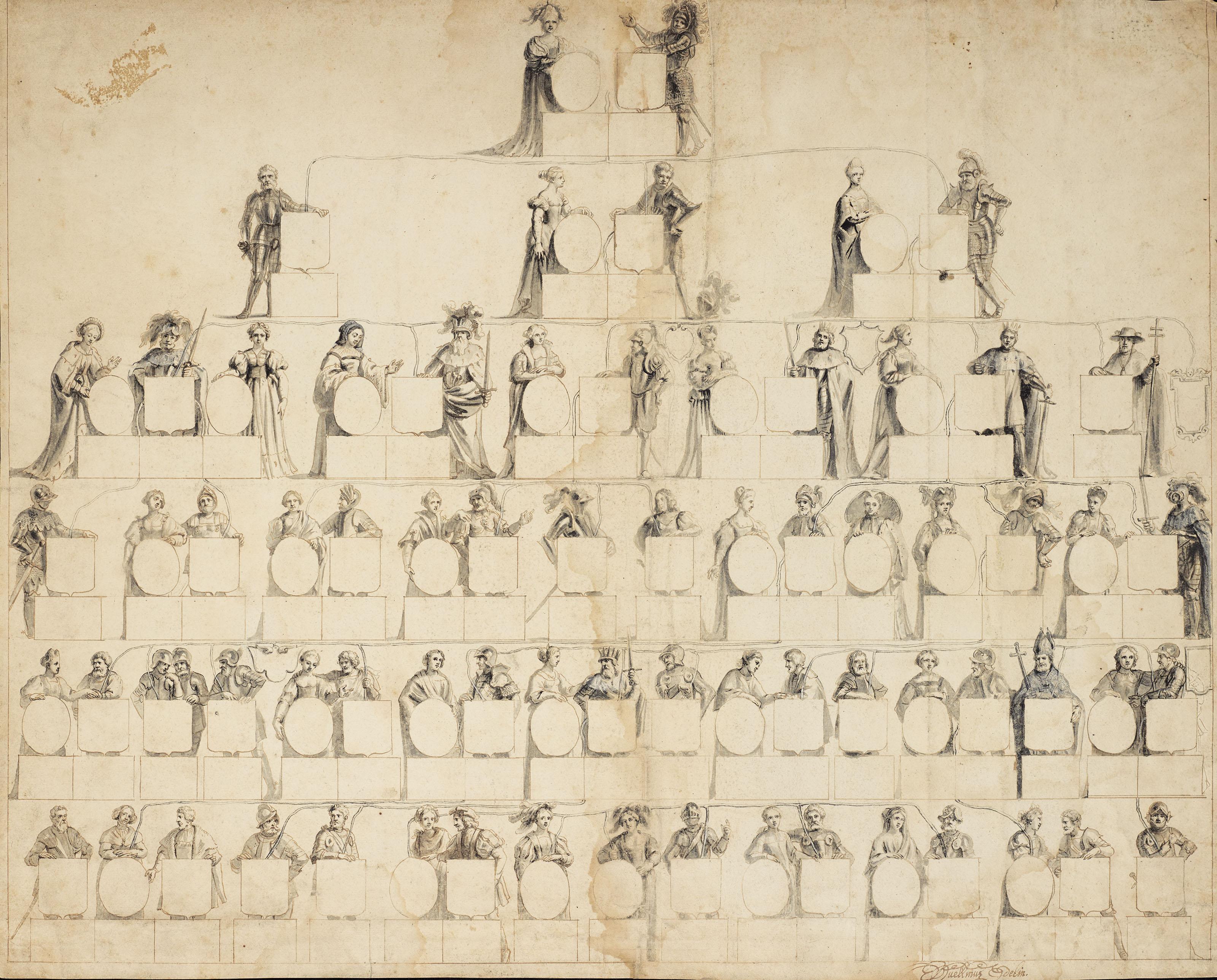 Erasmus Quellinus Ii - Trois projets d\'arbres généalogique de la famille de Tour et Taxis