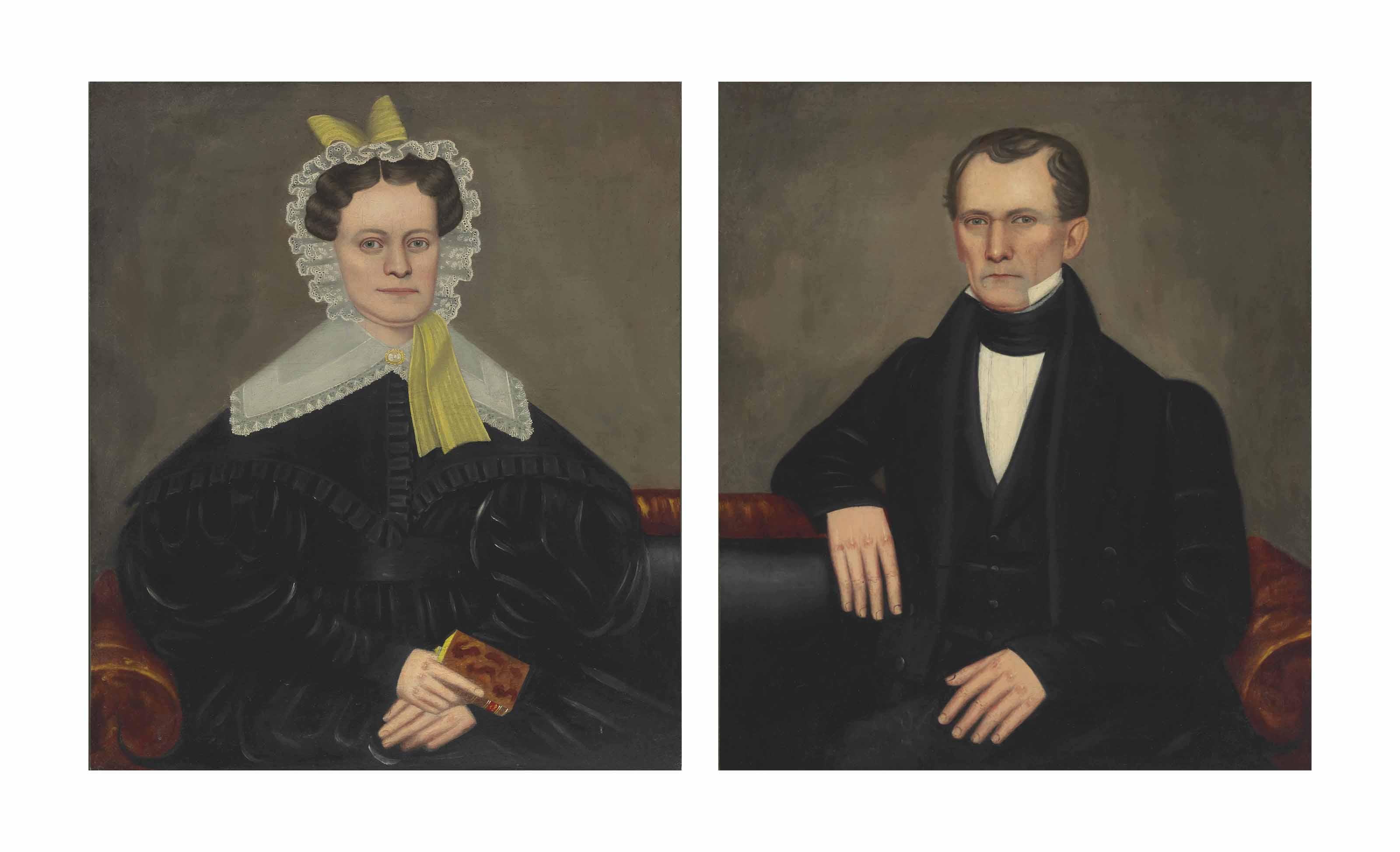 Erastus Salisbury Field - A Pair Of Portraits: A Man And His Wife
