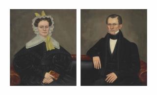 Erastus Salisbury Field - A Pair Of Portraits: A Man And His Wife