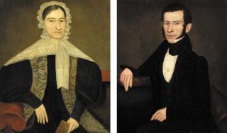 Erastus Salisbury Field - A Pair of Portraits: Mr. and Mrs. Franklin Pearce as Bride and Groom