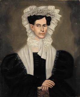 Erastus Salisbury Field - Portrait of a Lady in Fancy Bonnet