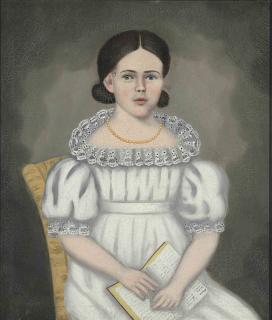 Erastus Salisbury Field - Portrait Of A Young Girl In A Yellow Chair