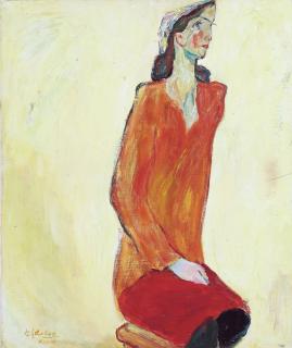 Erchun Luo - Xinjiang Lady in Red Clothes