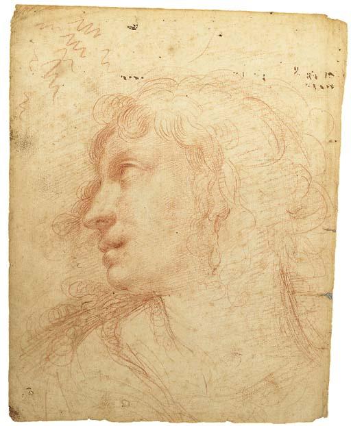 Ercole Procaccini II - Tête de jeune fille regardant vers la gauche, portant une boucle d\'oreille